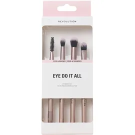 Revolution Beauty Revolution Eye Do It All Brush Set, 4-teiliges Augenpinsel-Set, synthetische Borsten für Lidschatten, Eyeliner & Verblendung, vegan