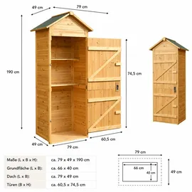 MuCoLa Geräteschrank 0,49 x 0,79 x 1,9 m natur