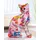 Gilde Figur OOH LALA Katze aus Kunstharz - Mehrfarbig - Höhe 29cm x Breite 21cm - Street Art Style