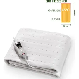 Grafner Wärmeunterbett 150 x 80 cm, Fernbedienung mit 3 Temperaturstufen und Beleuchtung, Überhitzungsschutz, Abschaltautomatik, Leistung: 60 Watt, waschbar, Heizdecke Wärmedecke WB10852
