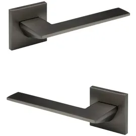 HEXIM Designer Türgarnitur, Zimmer Türgriff wc / Bad Aluminium matt in 4 Farben - Ricardo Borelli Q01: graphit matt, Türgriffe