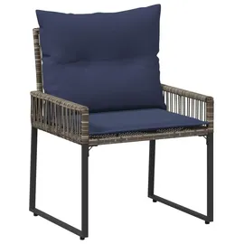 vidaXL Gartenlounge Set 7-tlg. Grau/Marineblau