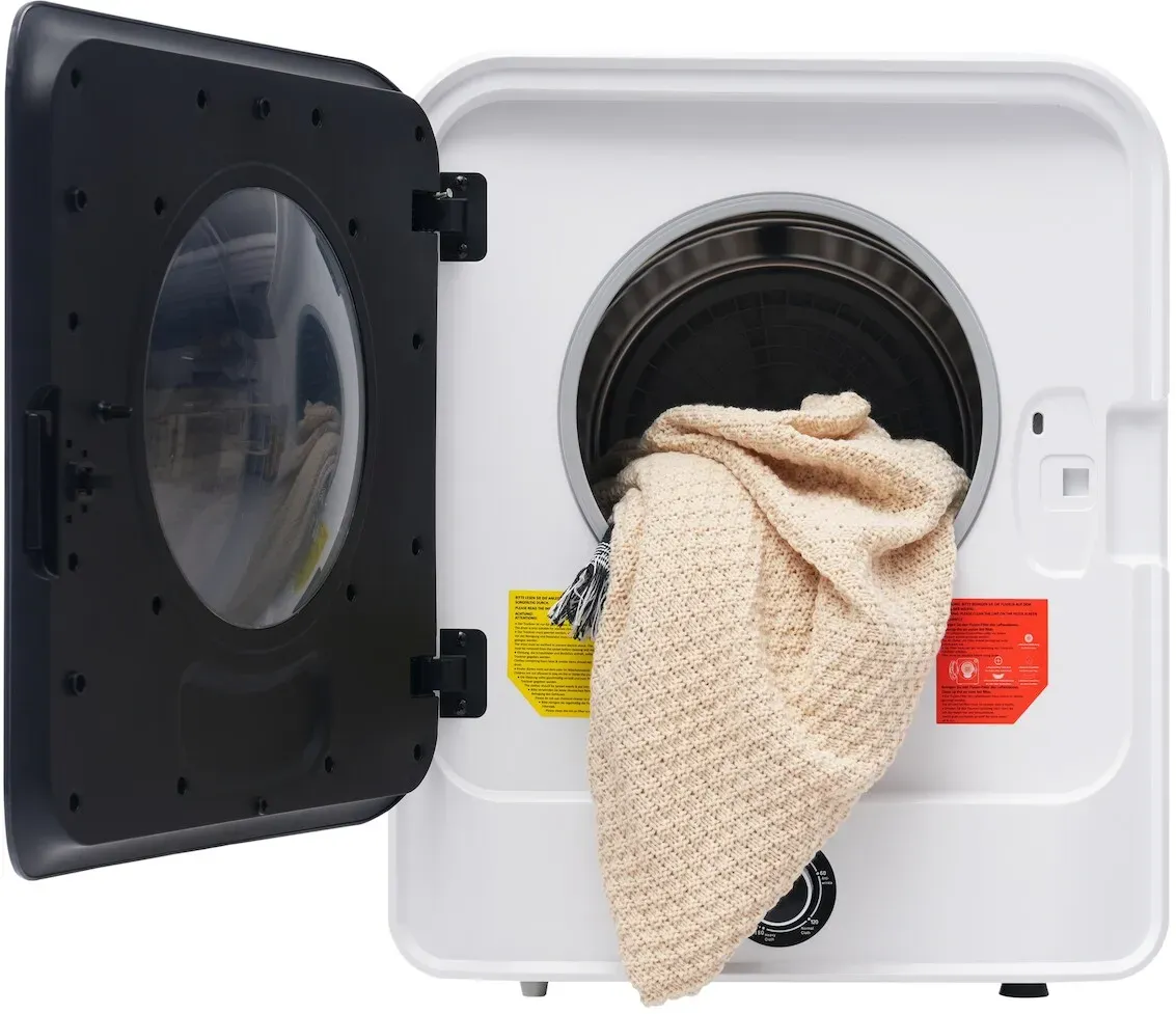 OKWISH Wäschetrockner 3kg 4,5kg Mini Trockner Wandmontage Kompakter Elektrischer Ablufttrockner mit 5 Programmen Überhitzungsschutz 830W EnergieeffizientWeiß