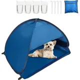 LuxusKollektion Katzenzelt Pop-Up-Strand-Sonnenzelt mit Anti-UV-Schutz & Wasserspeicherbeuteln blau