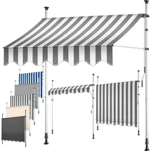 Kesser Klemmmarkise mit Handkurbel 150 cm grau/weiß