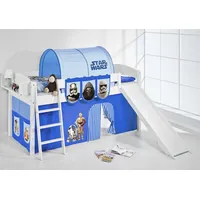 Lilokids Hochbett Spielbett IDA Star Wars - Teilbares Hochbett mit Rutsche & Vorhang umbaubar in Einzelbett, Hochbett oder L-Etagenbett