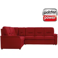 polsterpower Ecksofa - Miro bordeaux - mit Funktionspaket - links Sofa