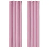 Deconovo Single Blackout Curtains Thermo-Verdunkelungsvorhänge für Schlafzimmer, Polyester, 140 x 260, 2