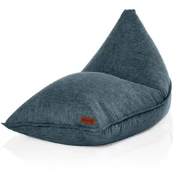Green Bean© Indoor XXL Sitzsack 150x100x100cm mit EPS-Perlen Füllung - Kuschelig Weich Waschbar - Drinnen Stoff Sitzkissen -  Blau