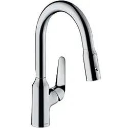 hansgrohe Focus Küchenarmatur 71801000 mit Ausziehbrause, Schwenkbereich 360°, chrom
