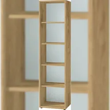 KADIMA DESIGN Aktenregal Hoch Schmal 50x196x37 cm Chalet-Eiche-Nb./Weiß