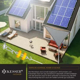 Kesser KESSER® Sonnensegel Sonnenschutz Windschutz HDPE Gewebe wasserabweisend windabweisend 5-Fach quer vernäht robust stabil Schattenspender Garten Balkon Terrasse