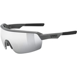 Uvex sportstyle 227 - Sportbrille für Damen und Herren - beschlagfrei - verspiegelt - grey mat mirror silver - one size