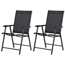 Outsunny Klappstuhl mit Armlehne 58 x 64 x 94 cm schwarz 2 St.