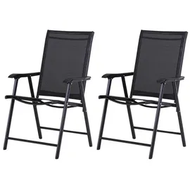 Outsunny Klappstuhl mit Armlehne 58 x 64 x 94 cm schwarz 2 St.