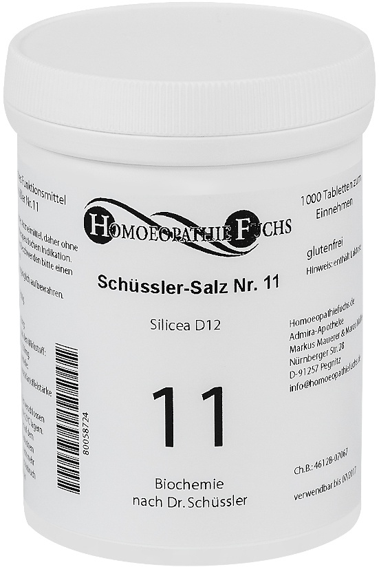 HOMOEOPATHIEFUCHS Schüssler-Salz Nummer 11 Silicea D12 Biochemie