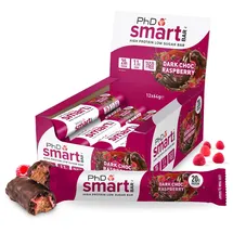 PHD Smart Dark Chocolate & Raspberry Riegel 12 x 64 g