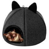 Hobbydog Tierbett Katzenhütte Katzenhöhle Katzenkorb Katzenbett Katzenhaus schwarz