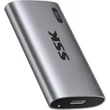 SSK 2TB Externe SSD Festplatte, Portable SSD bis zu 550 MB/s Schnelle External SSD USB 3.2 Gen2 USB C SSD für iPhone 15/16/Pro, Windows, Mac, Android Mit LED-Licht, Trim, SMART Unterstützt