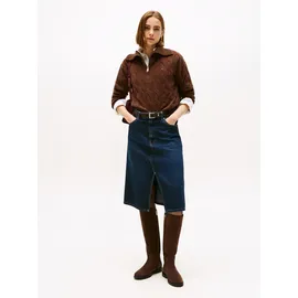 Tommy Hilfiger Flag LONG BOOT", Damen, Stiefel aus Wildleder, Braun (Legacy Brown), 37 - 37 EU