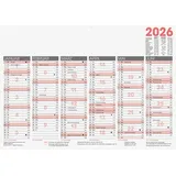 Glocken Tafelkalender A4 quer schwarz 2026