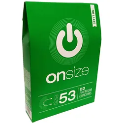 Size 53 Kondome - Etwas schmalere Passform, befeuchtet, 50er (50 Kondome) 50 St