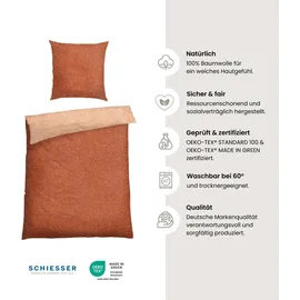 SCHIESSER Bettwäscheset Vinnie - Renforcé - 2-teilig - 135 x 200 cm, - Terrakotta