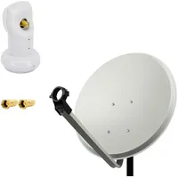 PremiumX 60cm Stahl hellgrau + BW 40 Single LNB