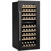 Klarstein Vinsider Duo 79 Flaschen 2 Kühlzonen UV-Schutz 9 Regale Touch Schwarz