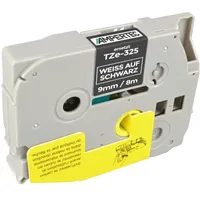 Ampertec P-Touch Band kompatibel zu TZe-325 weiß auf schwarz