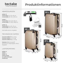 Tectake Talia Koffer-Set 3-tlg. beige