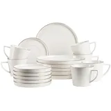 Mäser Kaffeeservice Sita, Weiß, Gold, Keramik, 18-teilig, 250 ml,250 ml, Essen & Trinken, Geschirr, Geschirr-Sets, Kaffeeservice
