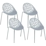 Beliani Esszimmerstuhl, Grau, Metall, 1-Sitzer, 62x80x43 cm, Esszimmer, Stühle, Esszimmerstühle, Vierfußstühle