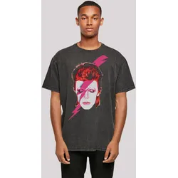 T-Shirt F4NT4STIC "David Bowie Oversize T-Shirt", Herren, Gr. M, schwarz, Obermaterial: 100% Baumwolle, casual, oversize, Rundhals, Kurzarm ohne Bündchen, Shirts, Print