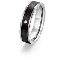 Adam & Eve Trauring Carbon/Titan - Eheringe, Partnerringe "AEC56" mit Zirkonia grau 54