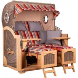 Mr. Deko Strandkorb Düne Grande Bullauge Teak PE Grey Dessin 584