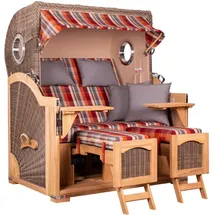 Mr. Deko Strandkorb Düne Grande Bullauge Teak PE Grey Dessin 584