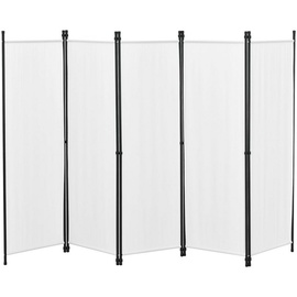 [en.casa]® Raumteiler Huesca 5-teilig 250x171cm Paravent Trennwand 5-TLG. Sichtschutz Stellwand Spanische Wand Weiß