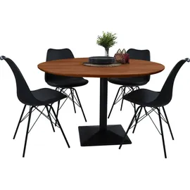 sam möbel gmbh Bistrotisch 110 x 75 cm Akazie nussbaumfarben/schwarz