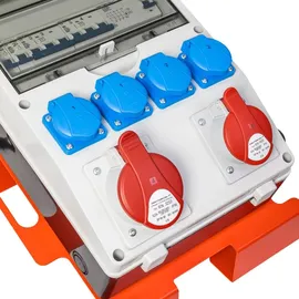 Doktorvolt Baustromverteiler mit Ständer und Kabel Stromverteiler SET-S/FI 32A 16A 4x230V Doktorvolt