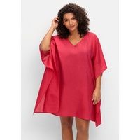 sheego Strandtunika im Poncho-Schnitt, leicht transparent im Poncho-Schnitt, leicht transparent, pink