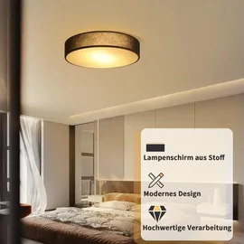 GBLY ZMH Deckenleuchte Schlafzimmer - Rund Stoff Schlafzimmerlampe 12W Warmweiß 3000K Wohnzimmerlampe mit Stoffschirm für Küche Flur