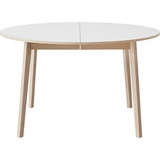 Hammel Furniture Esstisch Basic Single, ausziehbar, inklusive 2 Einlegeplatten, Ø130/228 cm, Melamin / Massivholz, stabiler dänische Design Tisch weiß