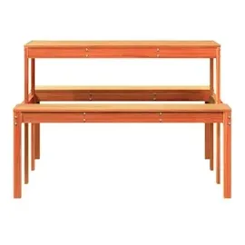 vidaXL Picknicktisch Wachsbraun 110x134x75 cm Massivholz Kiefer