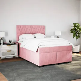 vidaXL Boxspringbett 140 x 200 cm Rosa