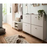 Tchibo - Schuhschrank »Bjarne« - 59,8x19x92,2cm - braun - Holz / Eichenholz / Metall