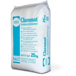 Claramat Regeneriersalz Siedesalz Tabletten 25 kg für Wasseraufbereitungsanlagen nach DIN EN 973