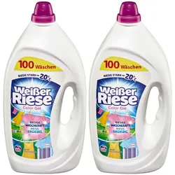 Weißer Riese Colorwaschmittel Gel 100 WL, 2er Pack