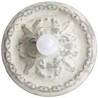 Loberon Wand- & Deckenlampe Mangaire, Metallrosette mit kunstvollem Stuckprofil,