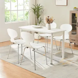 [en.casa] Esszimmerstuhl Kil Holz/Metall weiß 4er Set